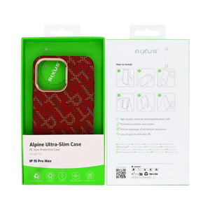 Rixus Alpine Ultra-Slim Case With MagSafe Compatible RXA093 For Apple iPhone 15 Pro Max Cherry Red