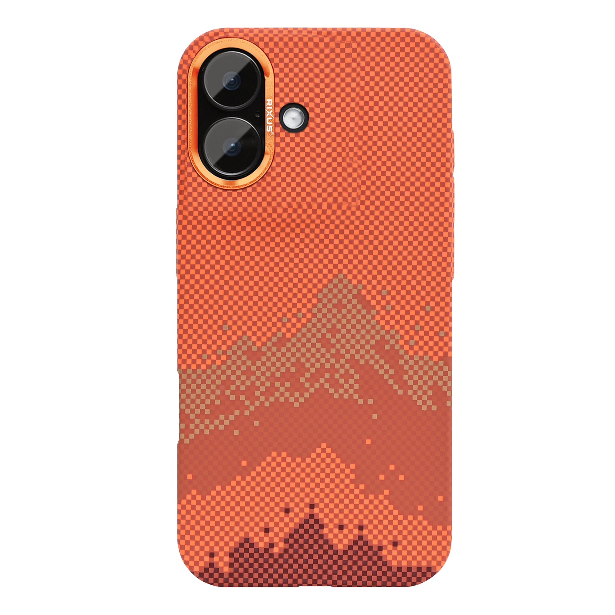 Rixus Alpine Ultra-Slim Case With MagSafe Compatible RXD081 For Apple iPhone 16 Mountain Orange