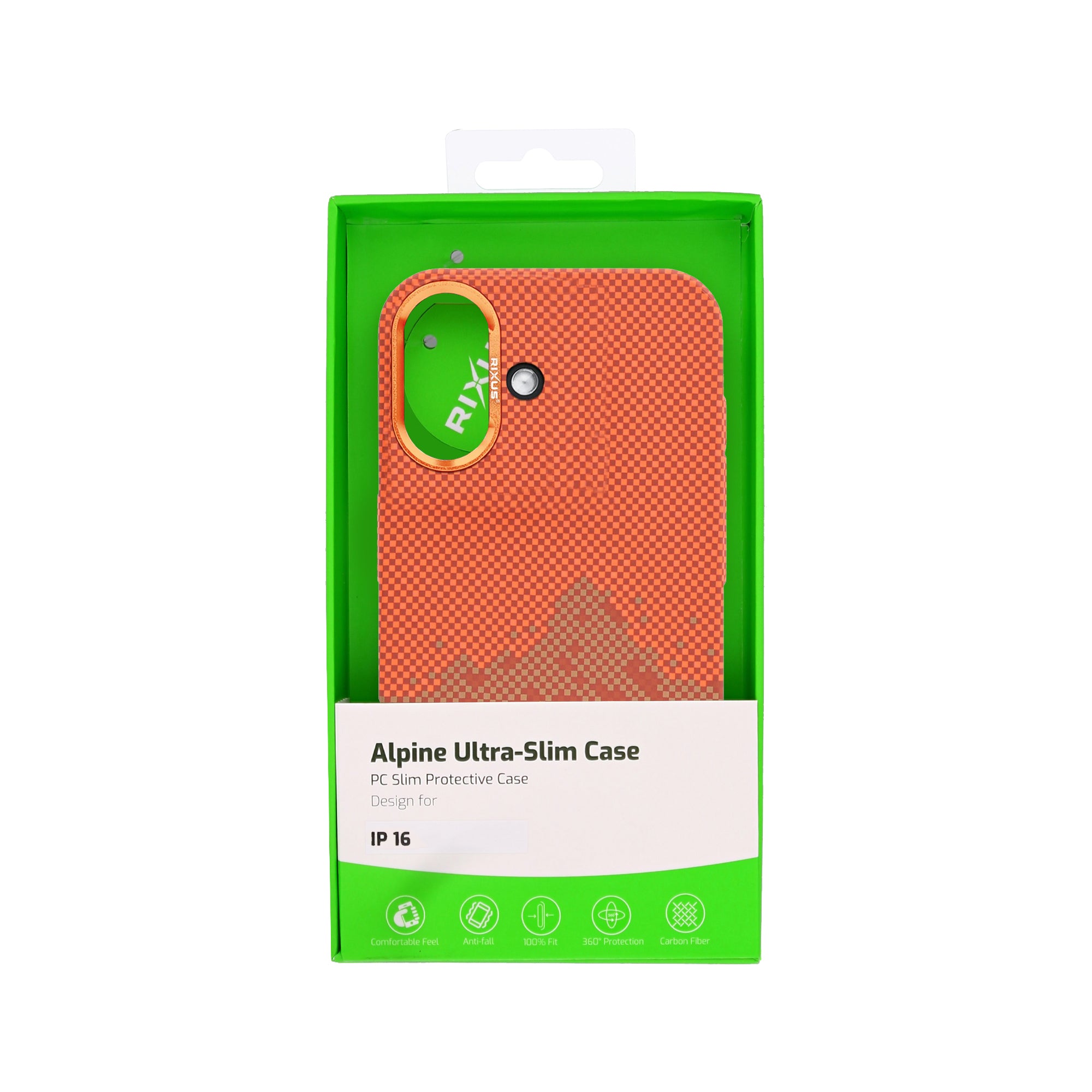Rixus Alpine Ultra-Slim Case With MagSafe Compatible RXD081 For Apple iPhone 16 Mountain Orange
