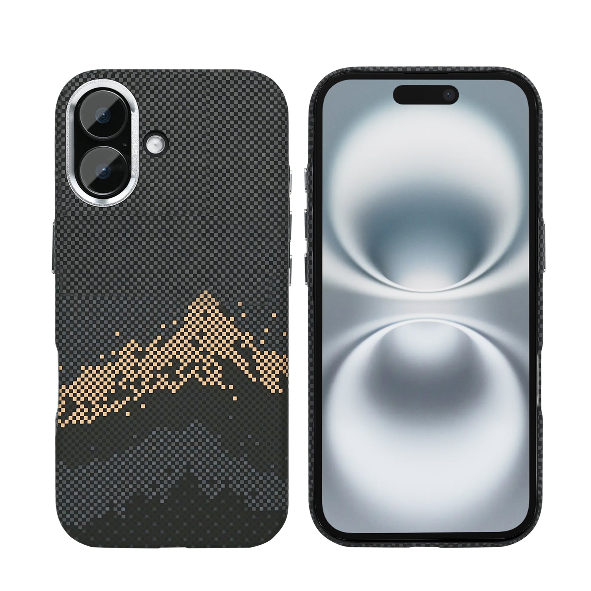 Rixus Alpine Ultra-Slim Case With MagSafe Compatible RXD082 For Apple iPhone 16 Mountain Black