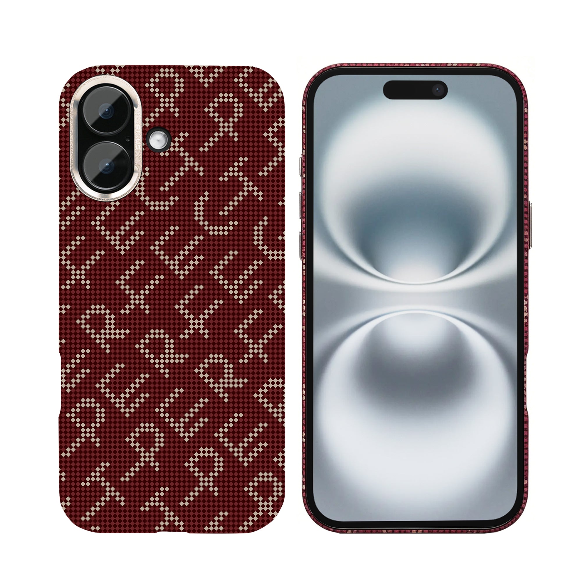 Rixus Alpine Ultra-Slim Case With MagSafe Compatible RXA093 For Apple iPhone 16 Cherry Red