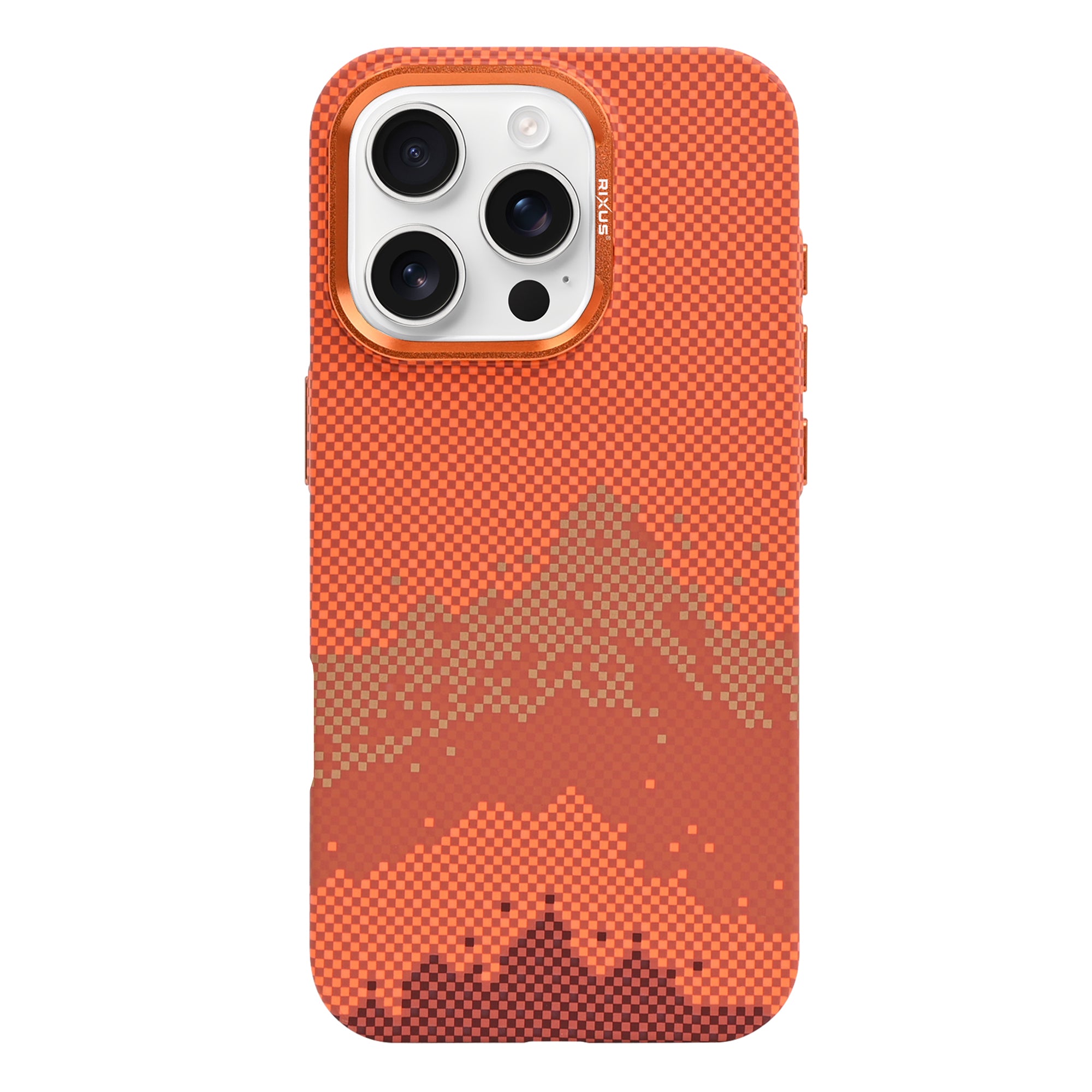 Rixus Alpine Ultra-Slim Case With MagSafe Compatible RXD081 For Apple iPhone 16 Pro Mountain Orange