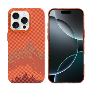 Rixus Alpine Ultra-Slim Case With MagSafe Compatible RXD081 For Apple iPhone 16 Pro Mountain Orange
