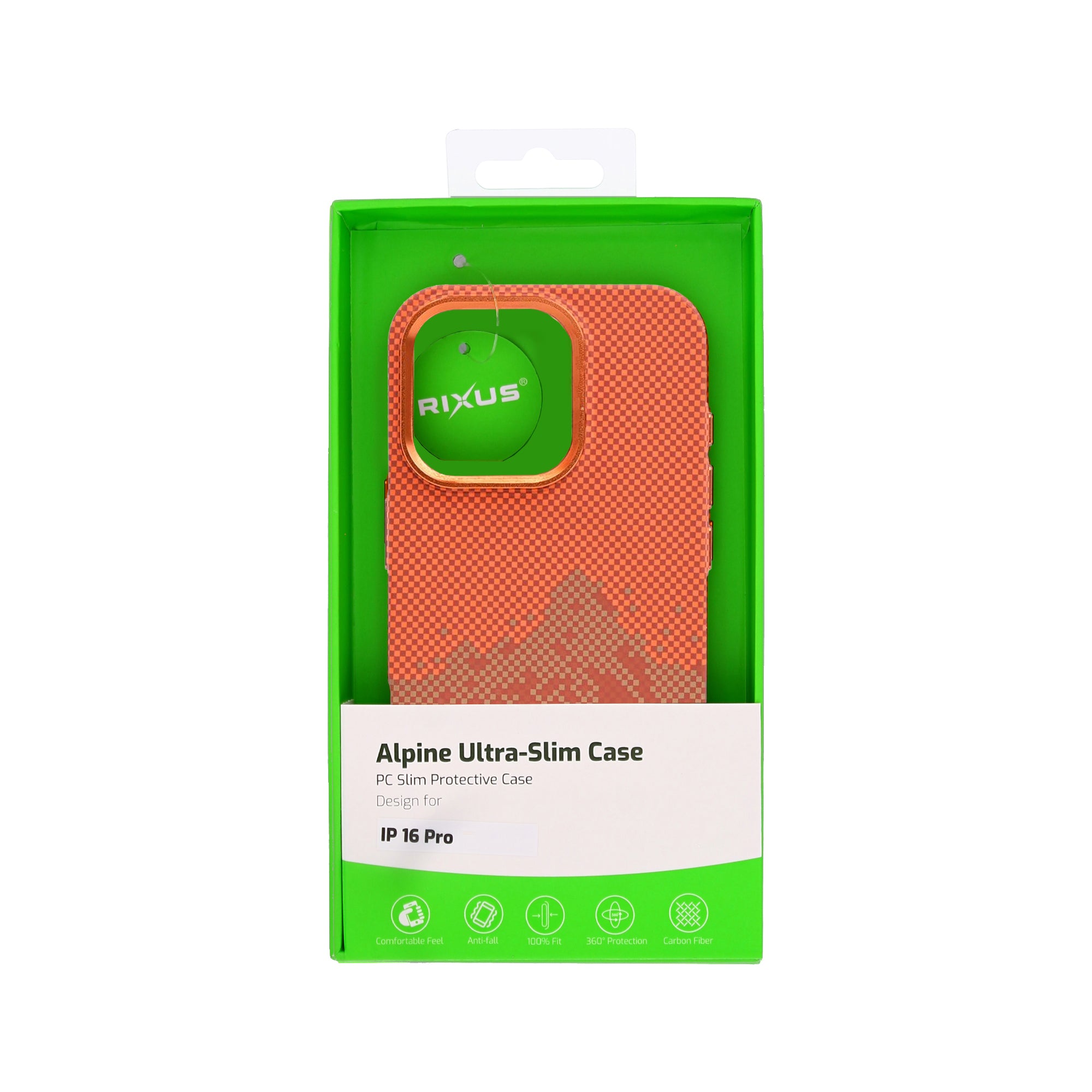 Rixus Alpine Ultra-Slim Case With MagSafe Compatible RXD081 For Apple iPhone 16 Pro Mountain Orange
