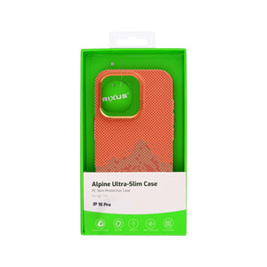 Rixus Alpine Ultra-Slim Case With MagSafe Compatible RXD081 For Apple iPhone 16 Pro Mountain Orange
