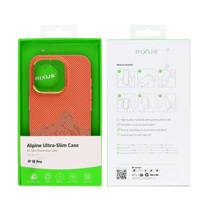 Rixus Alpine Ultra-Slim Case With MagSafe Compatible RXD081 For Apple iPhone 16 Pro Mountain Orange