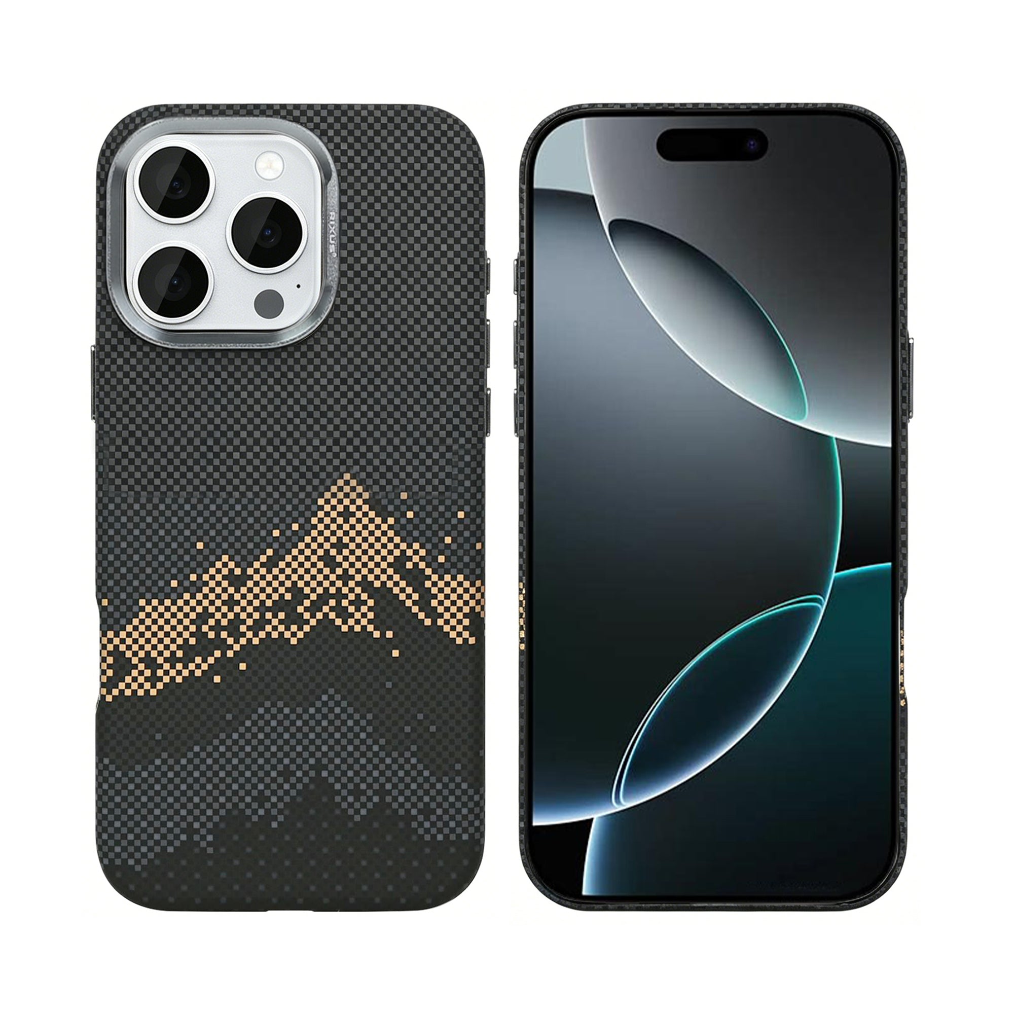 Rixus Alpine Ultra-Slim Case With MagSafe Compatible RXD082 For Apple iPhone 16 Pro Mountain Black