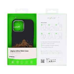 Rixus Alpine Ultra-Slim Case With MagSafe Compatible RXD082 For Apple iPhone 16 Pro Mountain Black