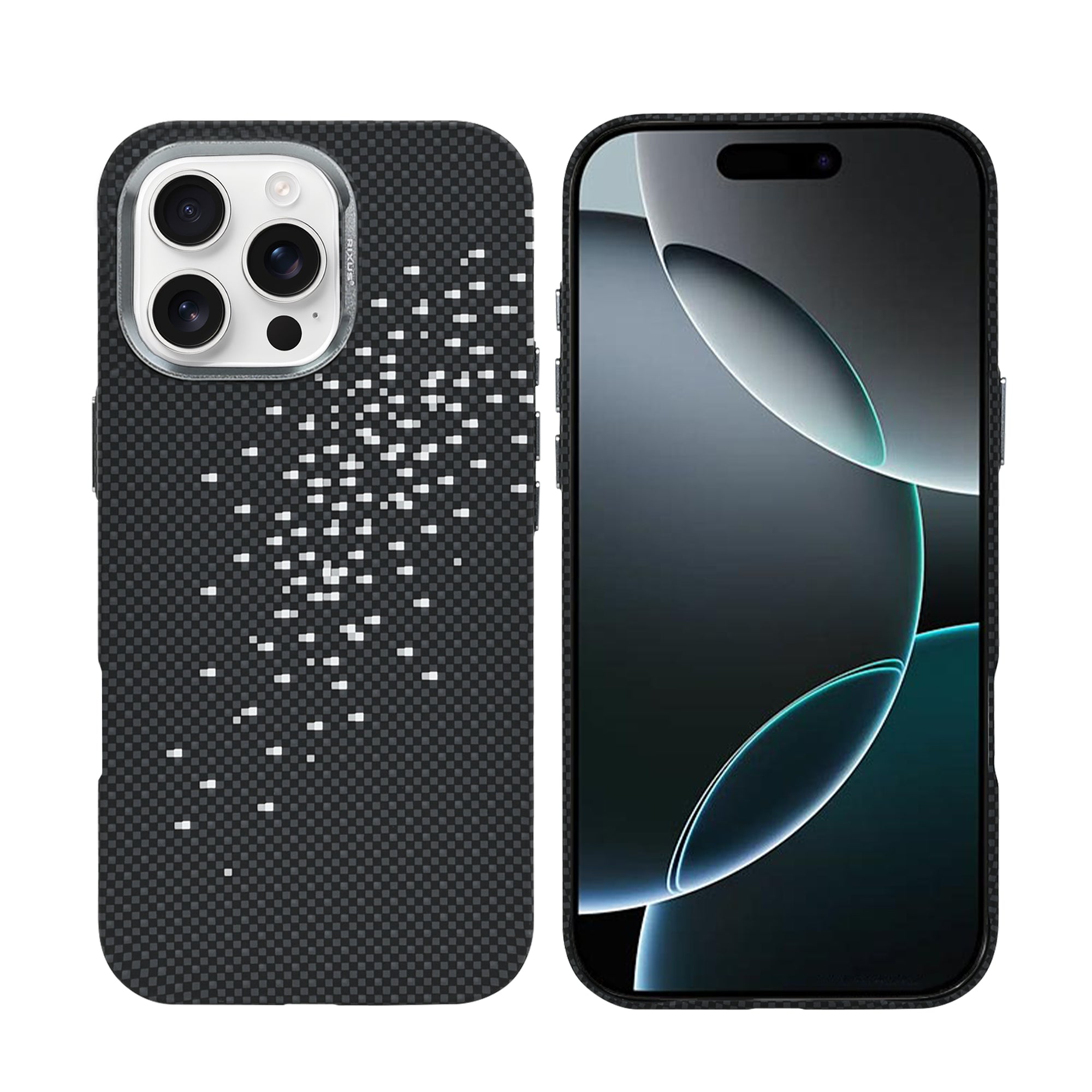 Rixus Alpine Ultra-Slim Case With MagSafe Compatible RXD022 For Apple iPhone 16 Pro Galaxy Black
