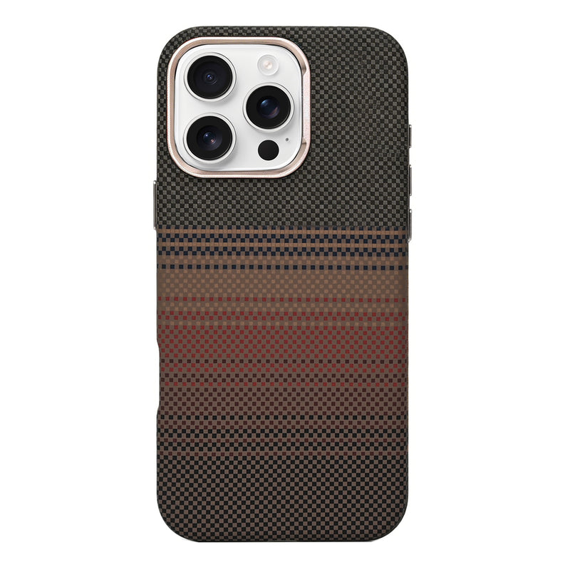 Rixus Alpine Ultra-Slim Case With MagSafe Compatible RXA130 For Apple iPhone 16 Pro Stripe Brown
