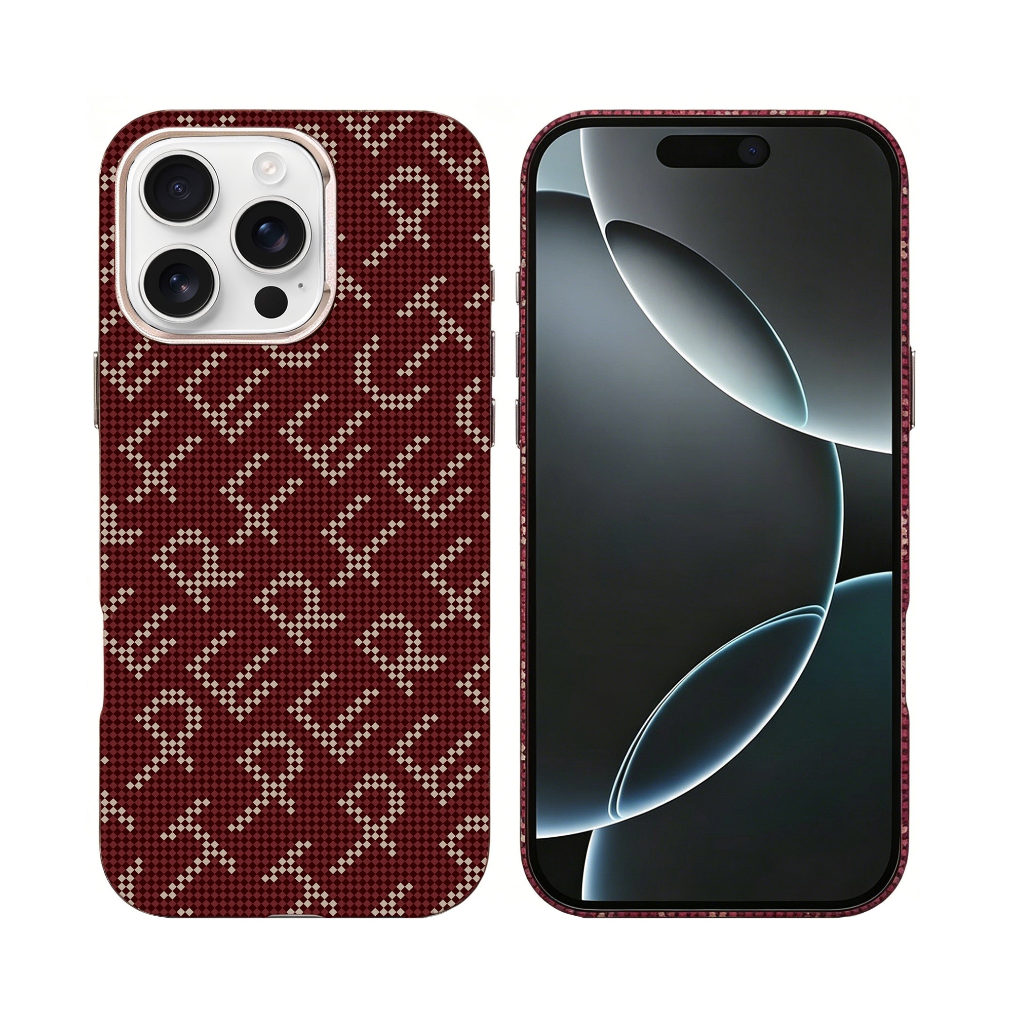 Rixus Alpine Ultra-Slim Case With MagSafe Compatible RXA093 For Apple iPhone 16 Pro Cherry Red