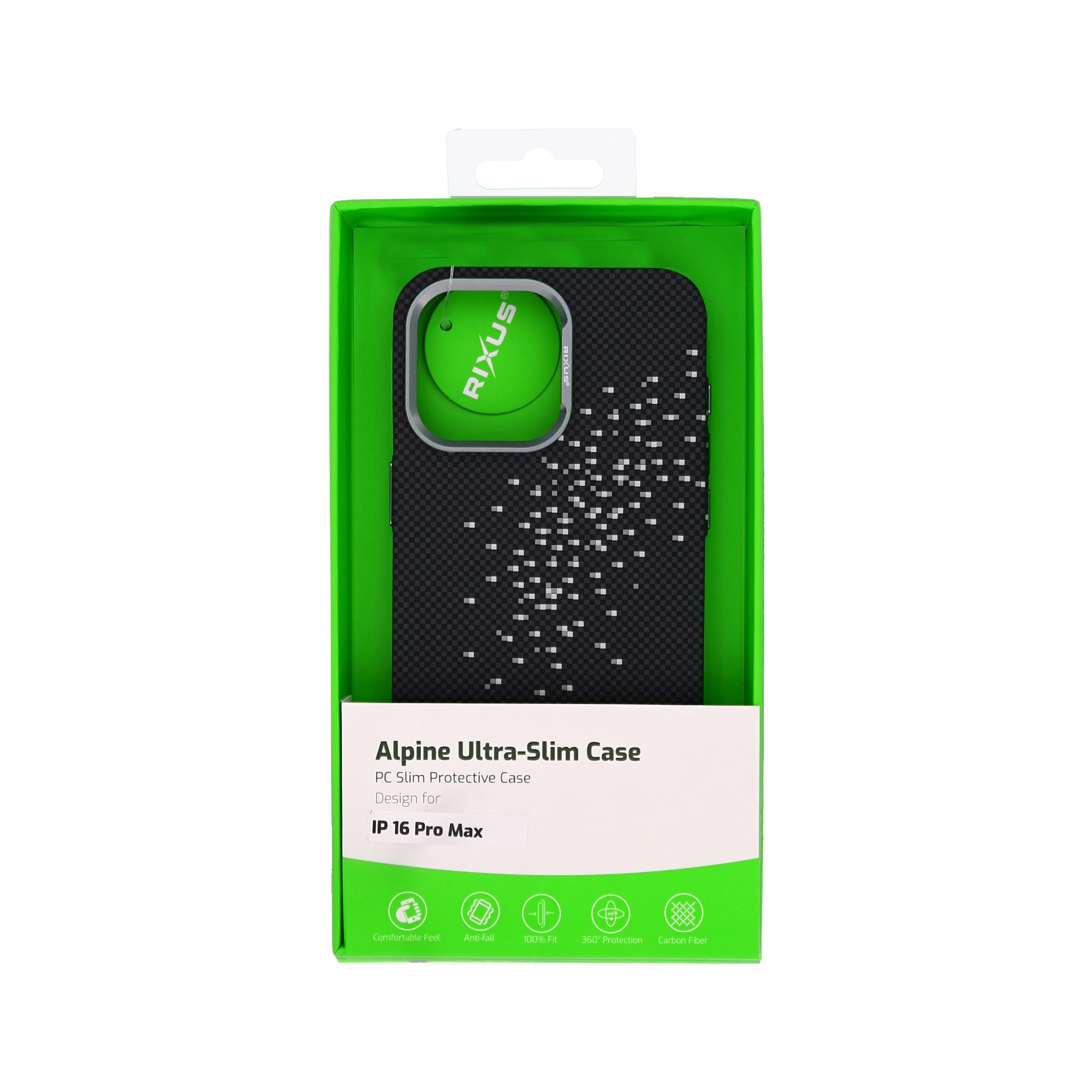Rixus Alpine Ultra-Slim Case With MagSafe Compatible RXD022 For Apple iPhone 16 Pro Max Galaxy Black
