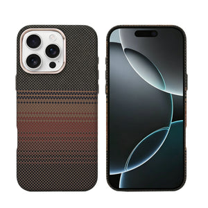 Rixus Alpine Ultra-Slim Case With MagSafe Compatible RXA130 For Apple iPhone 16 Pro Max Stripe Brown