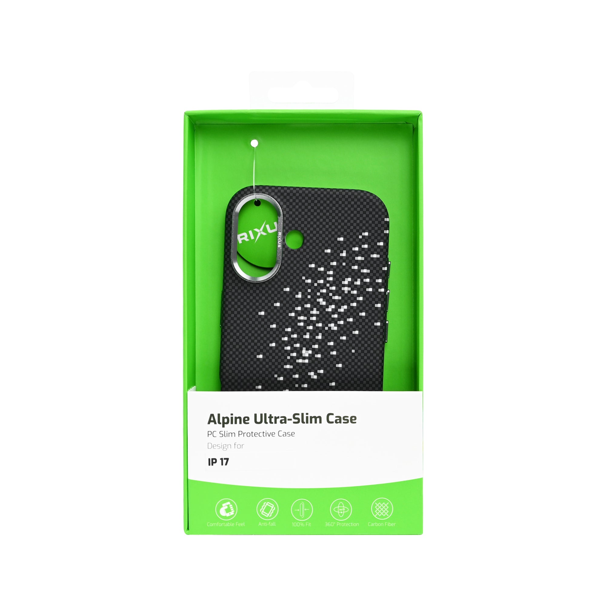 Rixus Alpine Ultra-Slim Case With MagSafe Compatible RXD022 For Apple iPhone 17 Galaxy Black