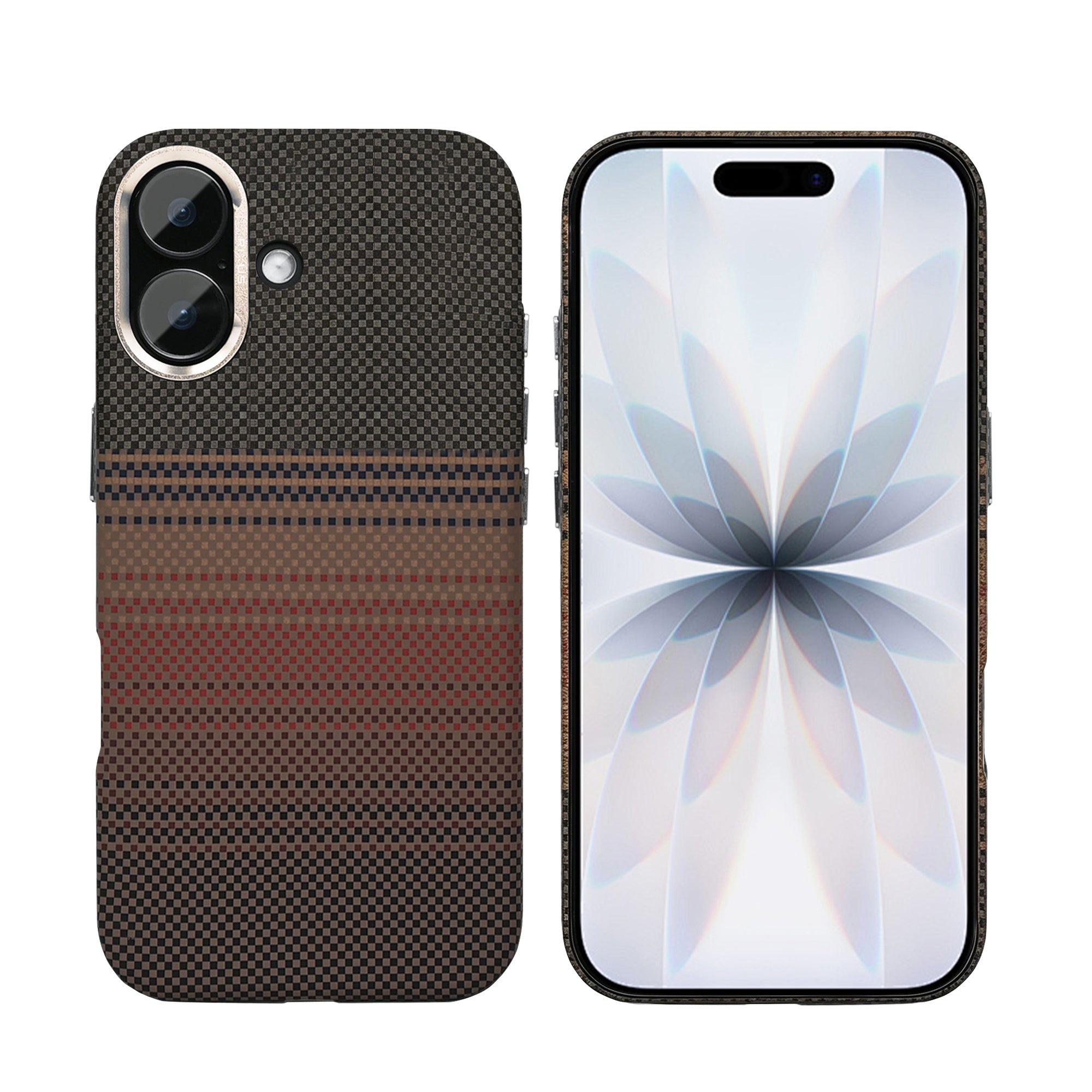Rixus Alpine Ultra-Slim Case With MagSafe Compatible RXA130 For Apple iPhone 17 Stripe Brown
