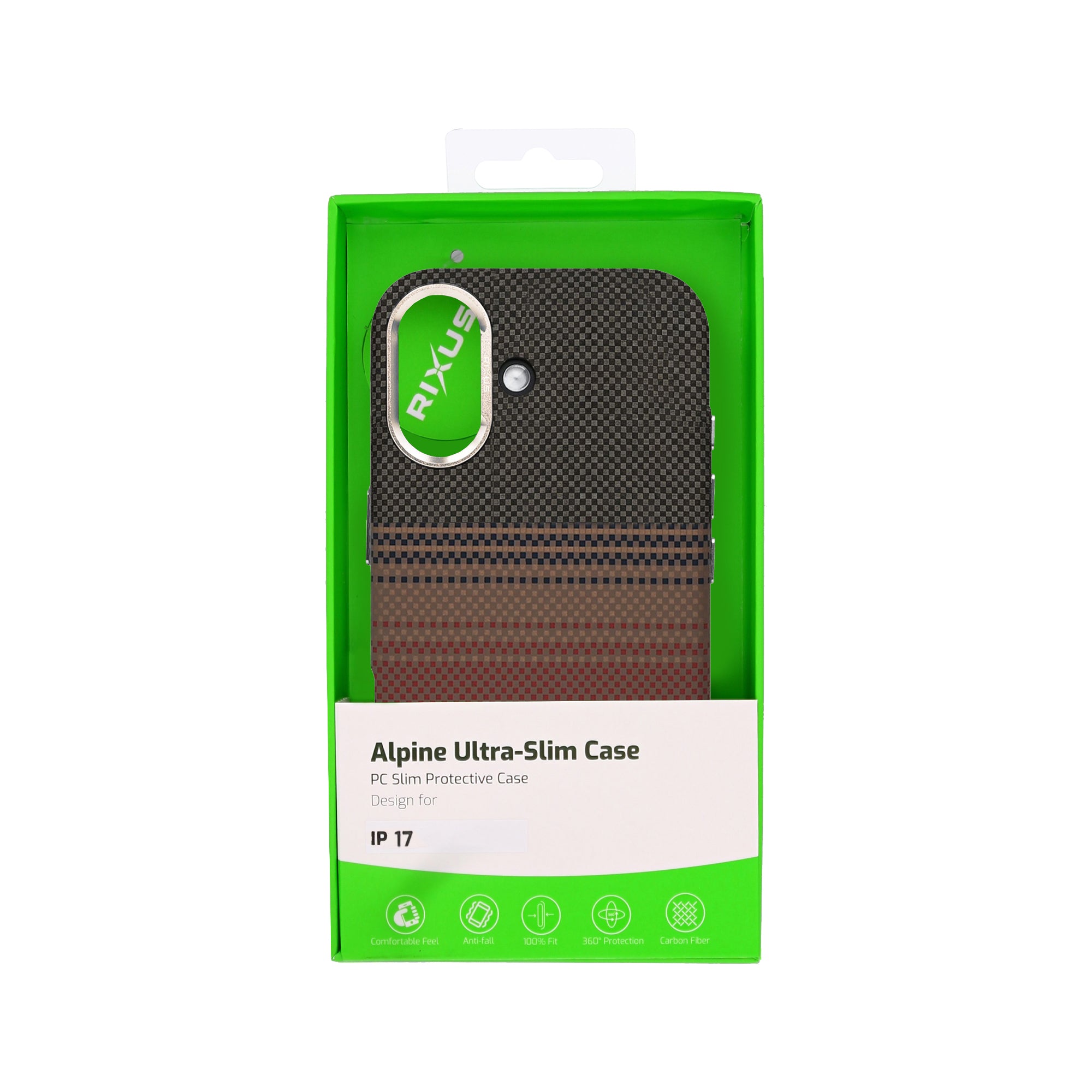Rixus Alpine Ultra-Slim Case With MagSafe Compatible RXA130 For Apple iPhone 17 Stripe Brown