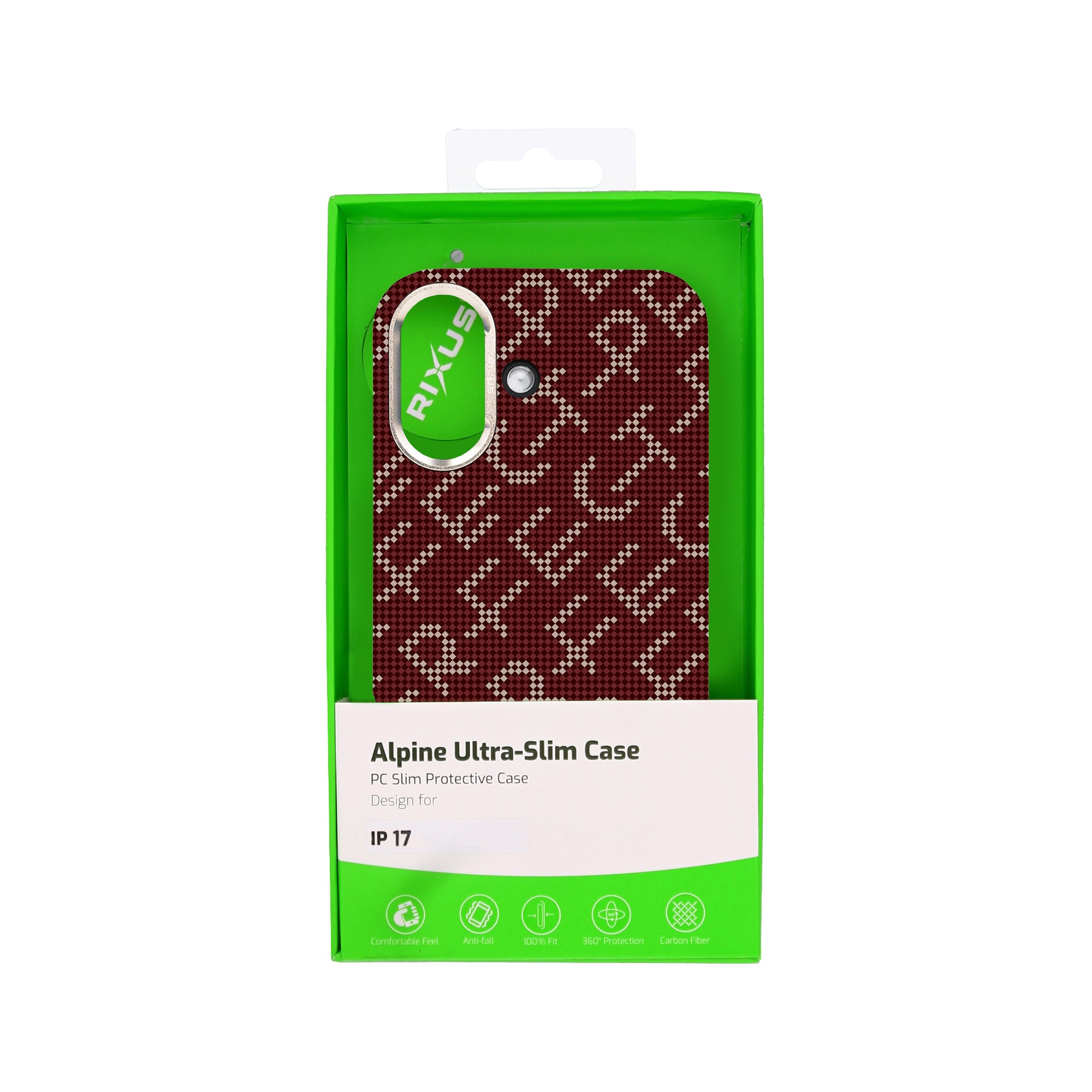 Rixus Alpine Ultra-Slim Case With MagSafe Compatible RXA093 For Apple iPhone 17 Cherry Red