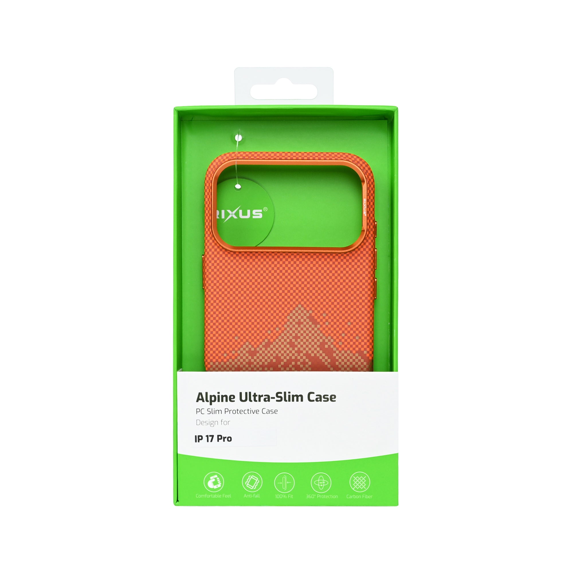 Rixus Alpine Ultra-Slim Case With MagSafe Compatible RXD081 For Apple iPhone 17 Pro Mountain Orange