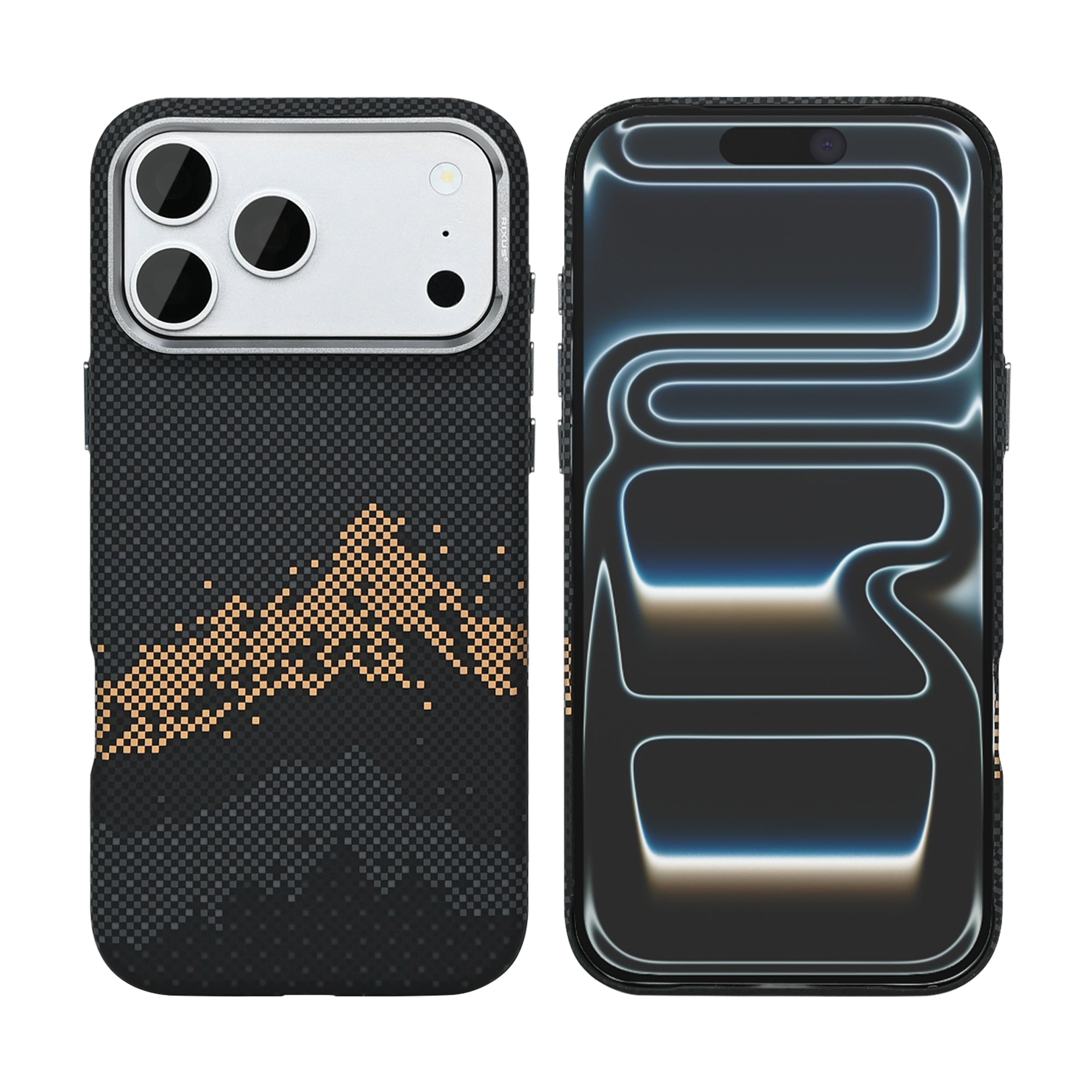 Rixus Alpine Ultra-Slim Case With MagSafe Compatible RXD082 For Apple iPhone 17 Pro Mountain Black