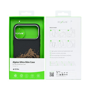 Rixus Alpine Ultra-Slim Case With MagSafe Compatible RXD082 For Apple iPhone 17 Pro Mountain Black