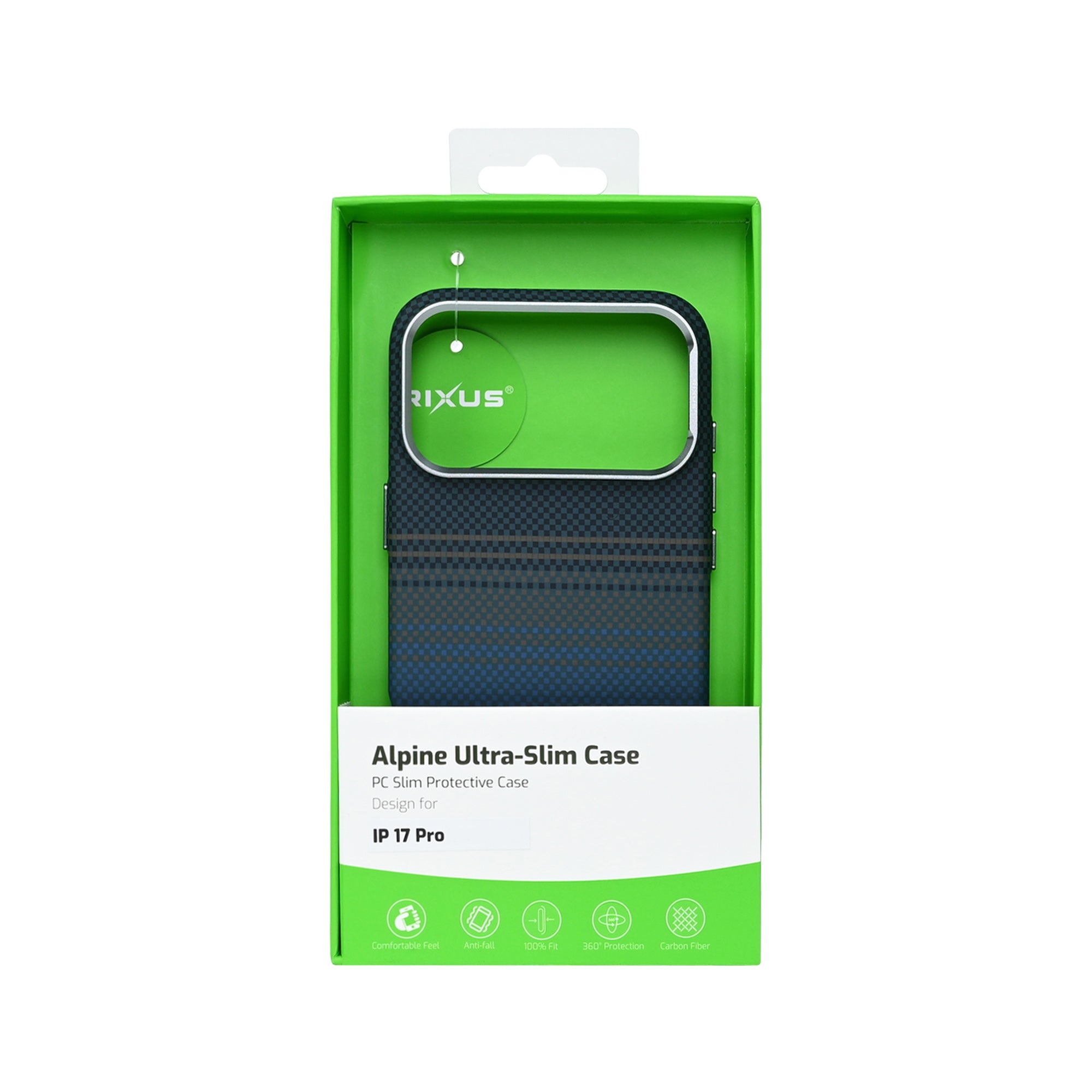 Rixus Alpine Ultra-Slim Case With MagSafe Compatible RXA131 For Apple iPhone 17 Pro Stripe Blue