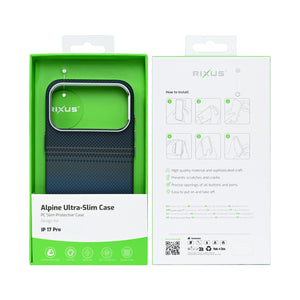 Rixus Alpine Ultra-Slim Case With MagSafe Compatible RXA131 For Apple iPhone 17 Pro Stripe Blue