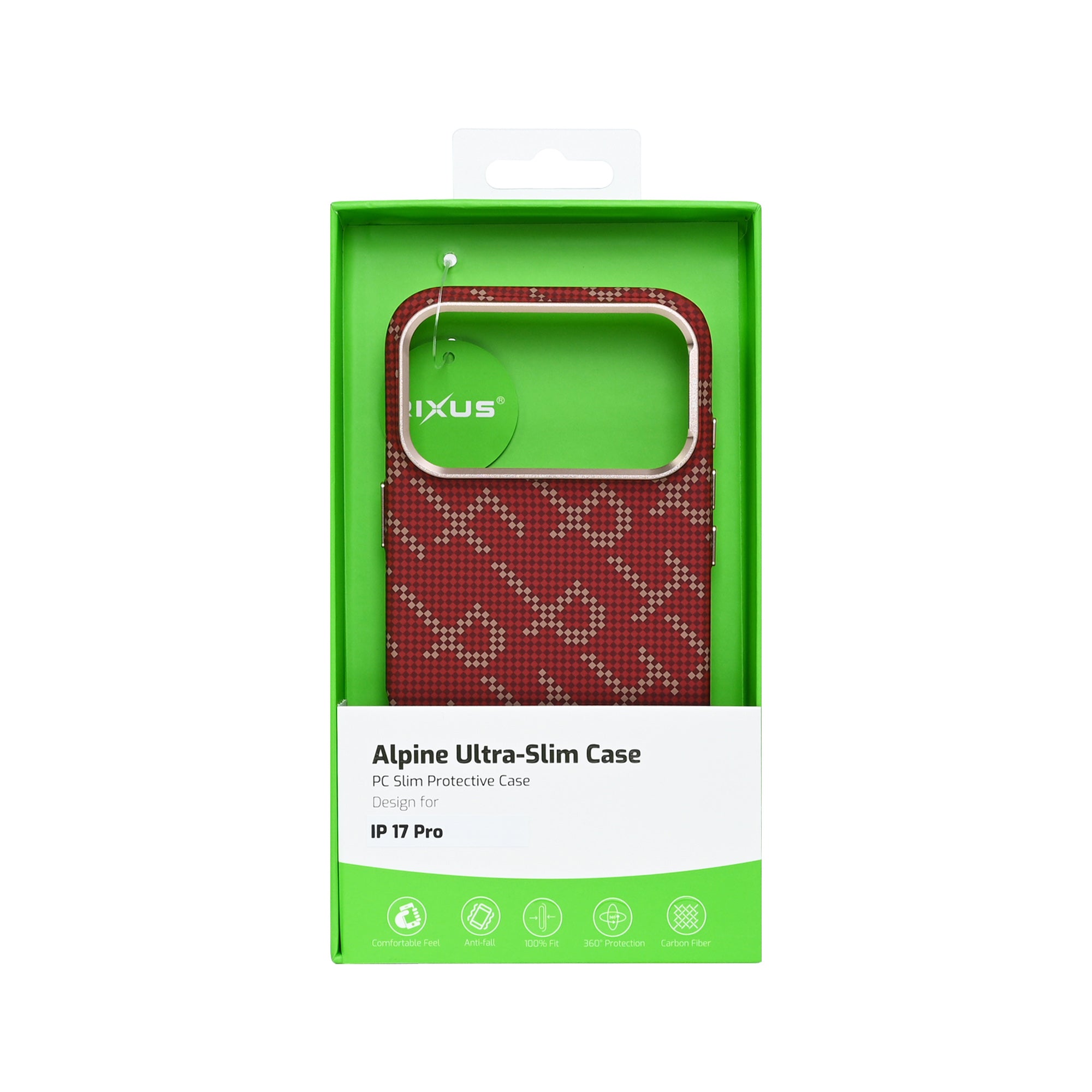 Rixus Alpine Ultra-Slim Case With MagSafe Compatible RXA093 For Apple iPhone 17 Pro Cherry Red