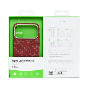 Rixus Alpine Ultra-Slim Case With MagSafe Compatible RXA093 For Apple iPhone 17 Pro Cherry Red