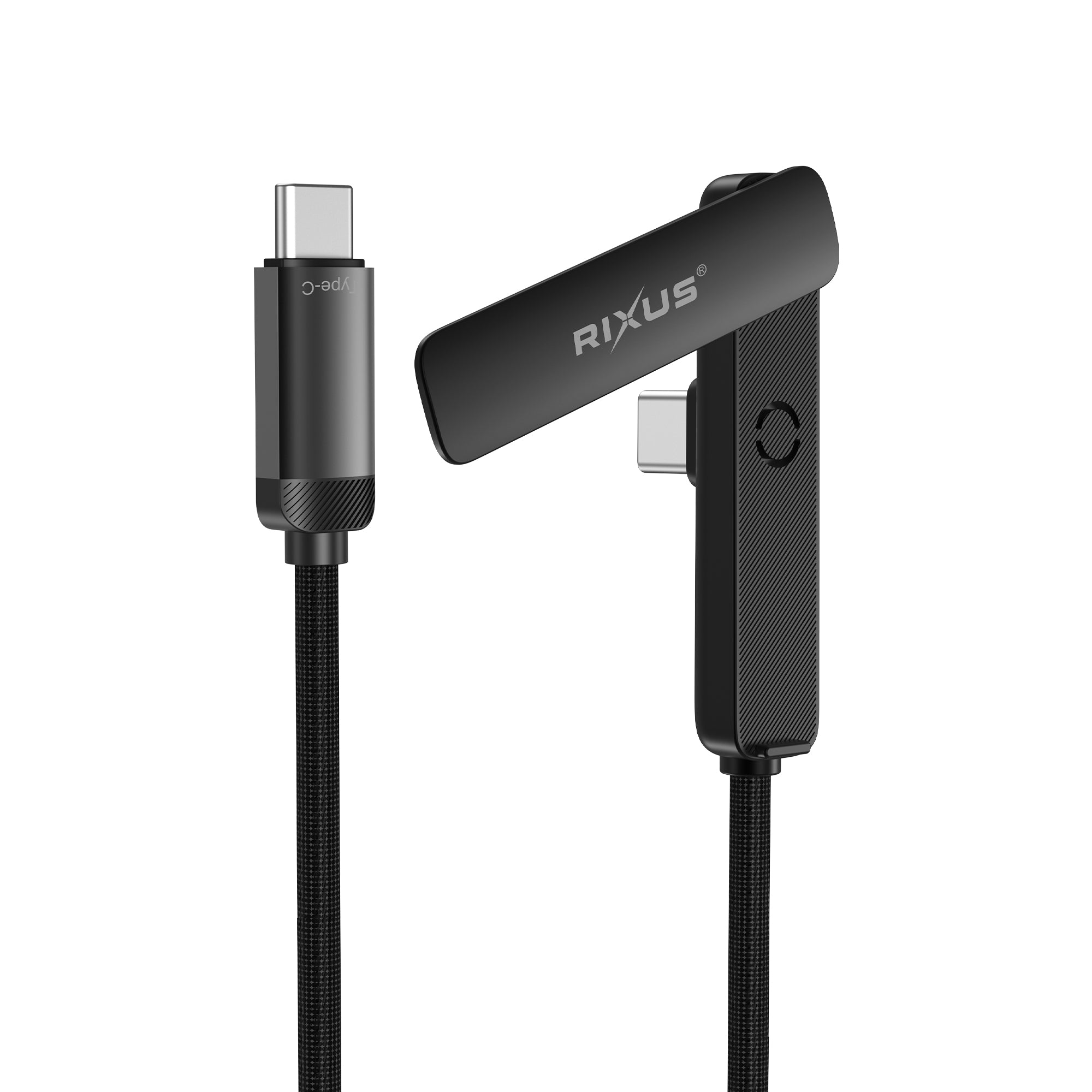Rixus RXUC11 USB-C To USB-C Cable Angled With Stand 100W