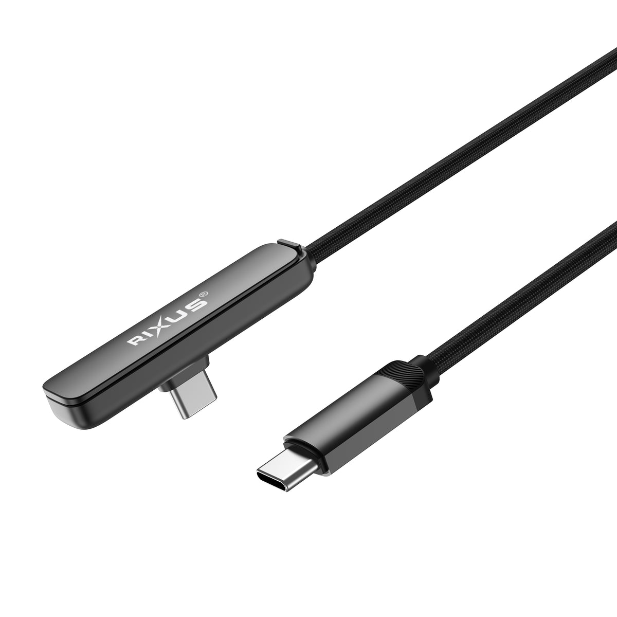 Rixus RXUC11 USB-C To USB-C Cable Angled With Stand 100W