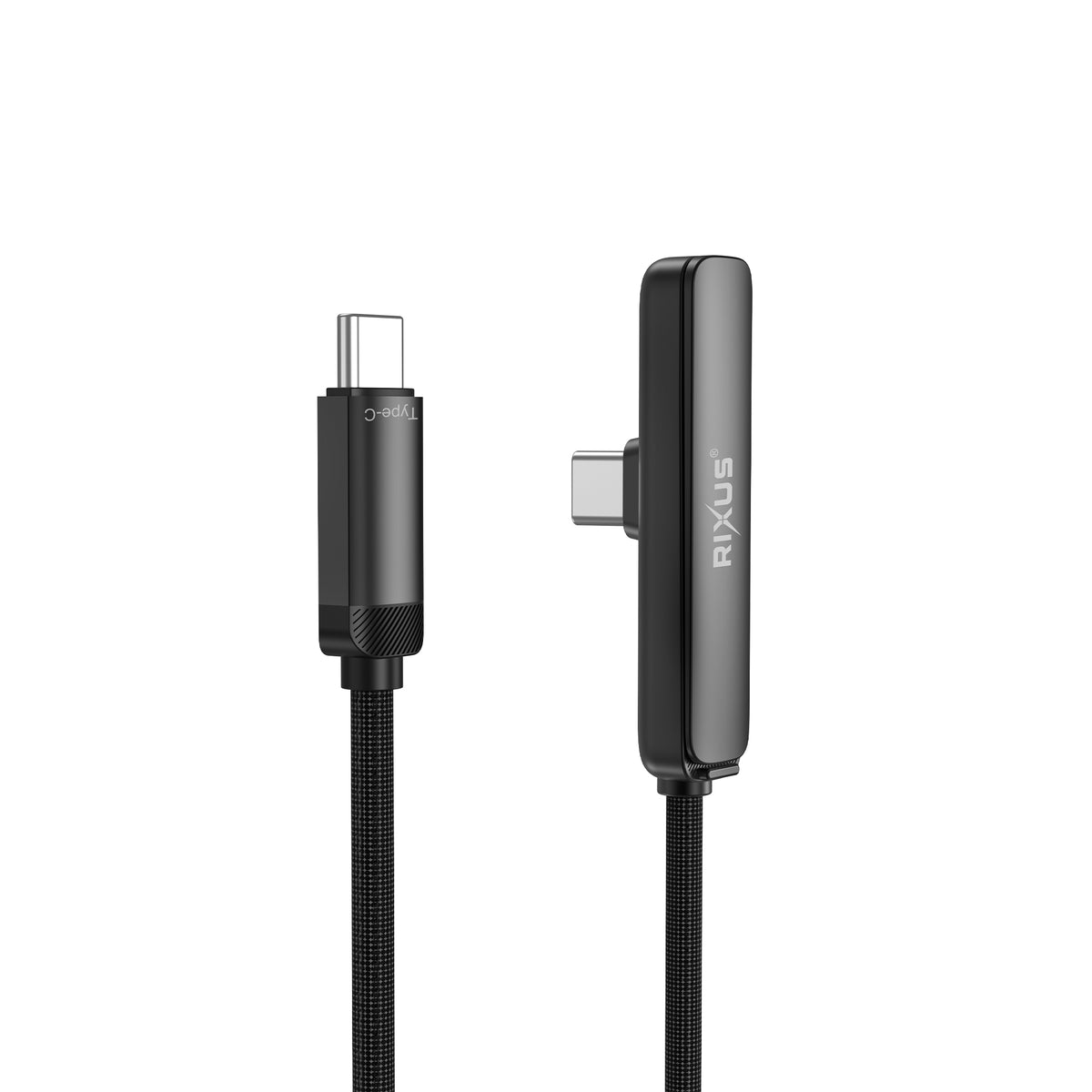 Rixus RXUC11 USB-C To USB-C Cable Angled With Stand 100W