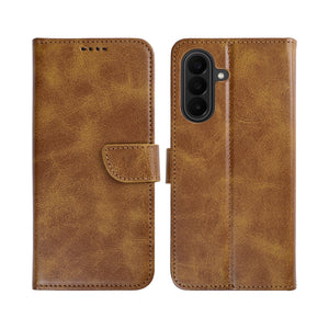 Rixus Bookcase For Samsung Galaxy A27 Light Brown