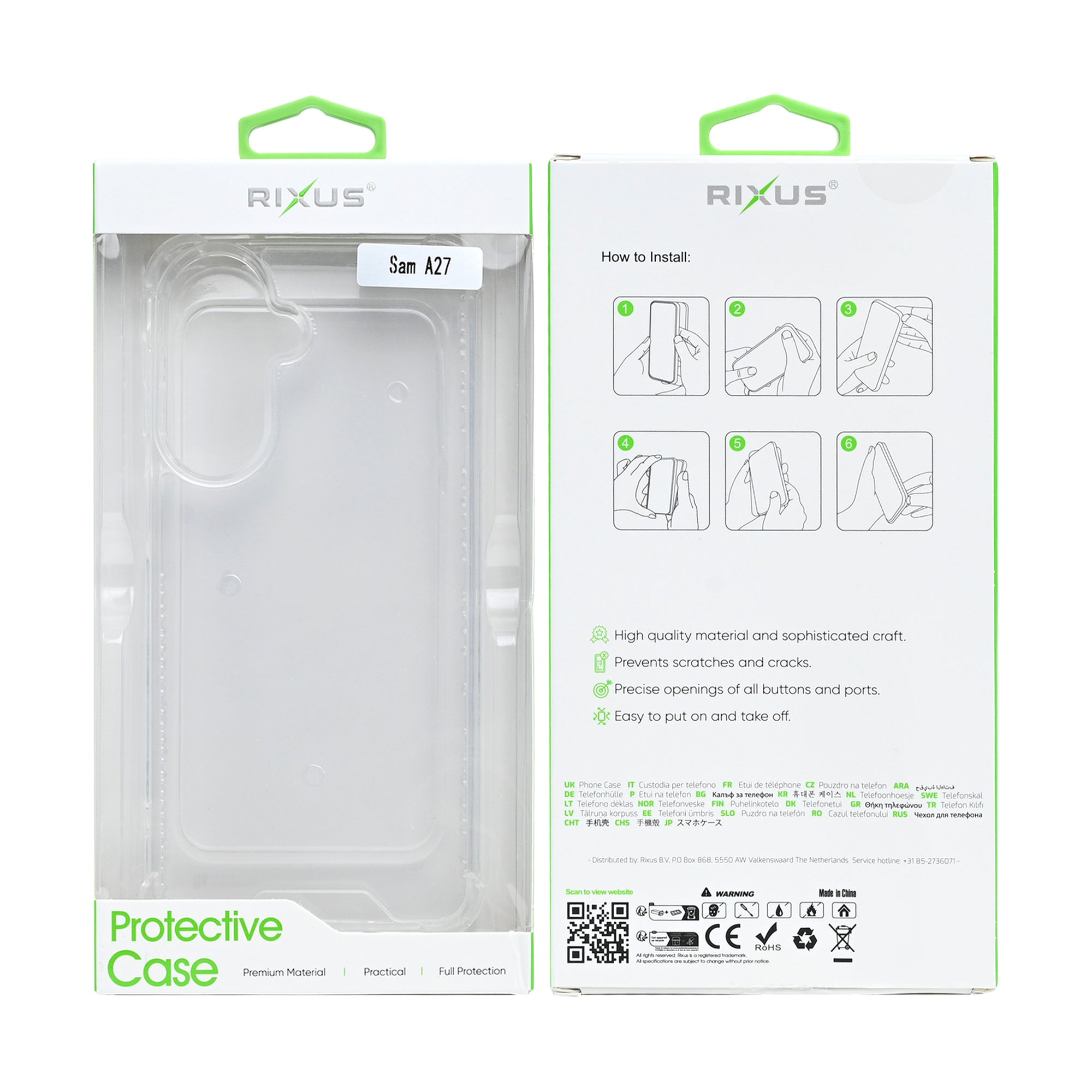 Rixus Anti-Burst Case With MagSafe Compatible For Samsung Galaxy A27 Transparent