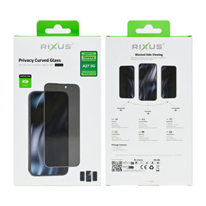 Rixus Privacy Full Curved Edge Tempered Glass For Samsung Galaxy A27