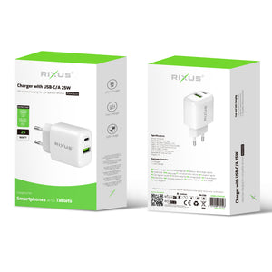 Rixus RXHC02D Charger With USB-C/A 25W (Counter Display 02)
