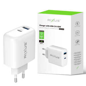 Rixus RXHC03D Charger With USB-C/A 45W (Counter Display 02)
