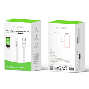 Rixus RXUC15LD USB-C To Lightning Connector Cable 27W (Counter Display 02)