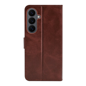 Rixus Bookcase For Samsung Galaxy S26 FE Brown