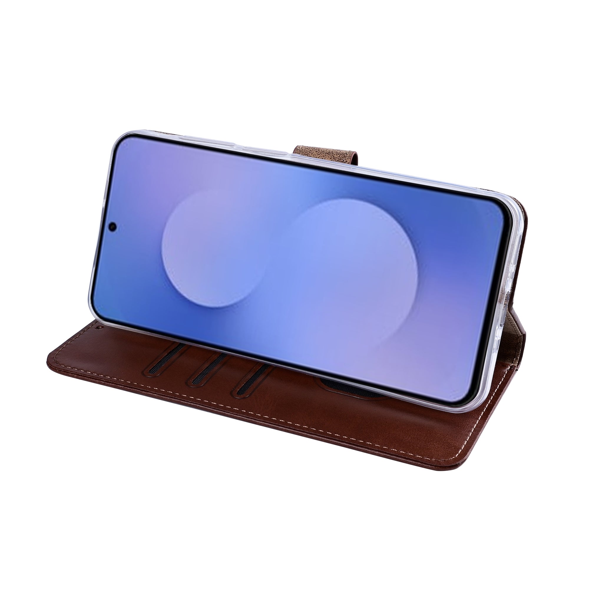 Rixus Bookcase For Samsung Galaxy S26 FE Brown