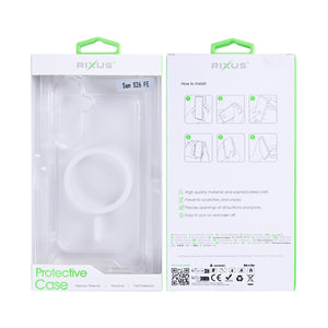 Rixus Anti-Burst Case With MagSafe Compatible For Samsung Galaxy S26 FE Transparent