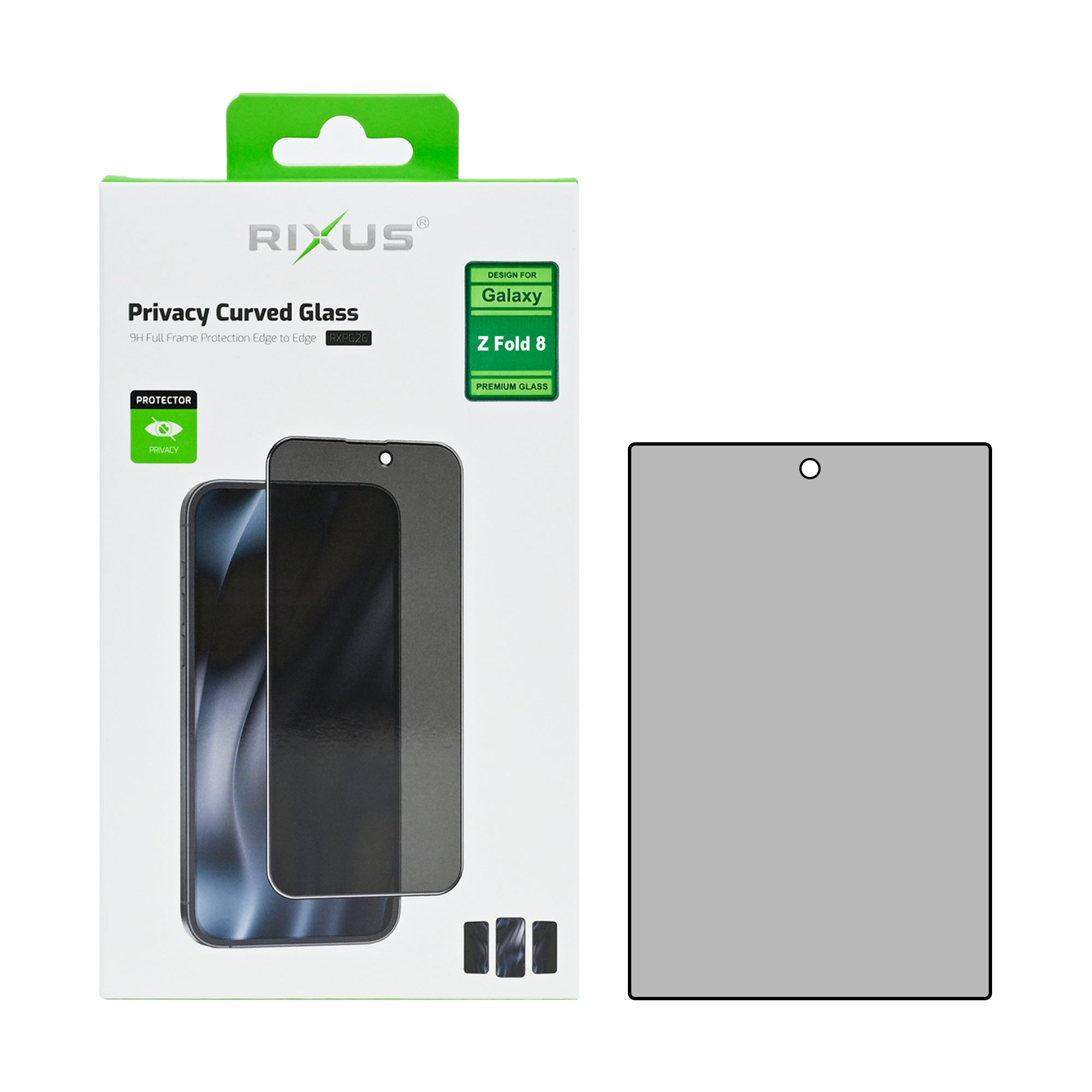 Rixus Privacy Full Curved Edge Tempered Glass For Samsung Galaxy Z Fold8