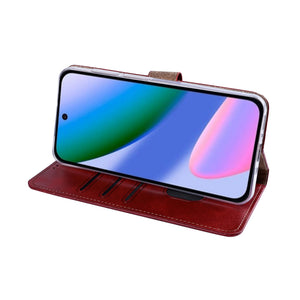 Rixus Bookcase For Google Pixel 11 Dark Red