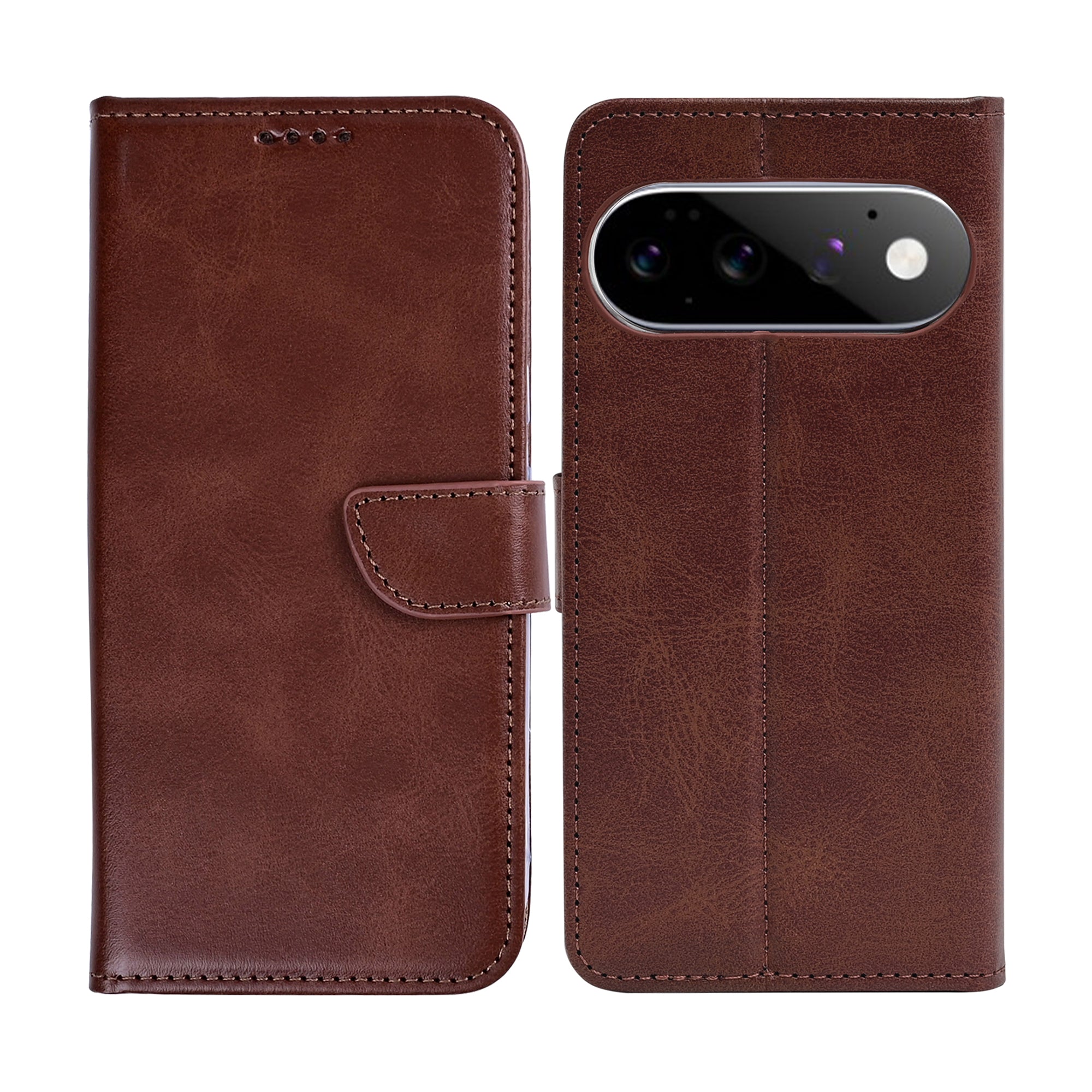 Rixus Bookcase For Google Pixel 11 Pro Brown