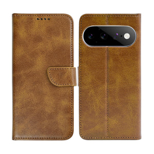 Rixus Bookcase For Google Pixel 11 Pro Light Brown