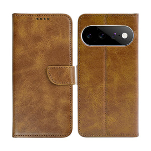 Rixus Bookcase For Google Pixel 11 Pro XL Light Brown