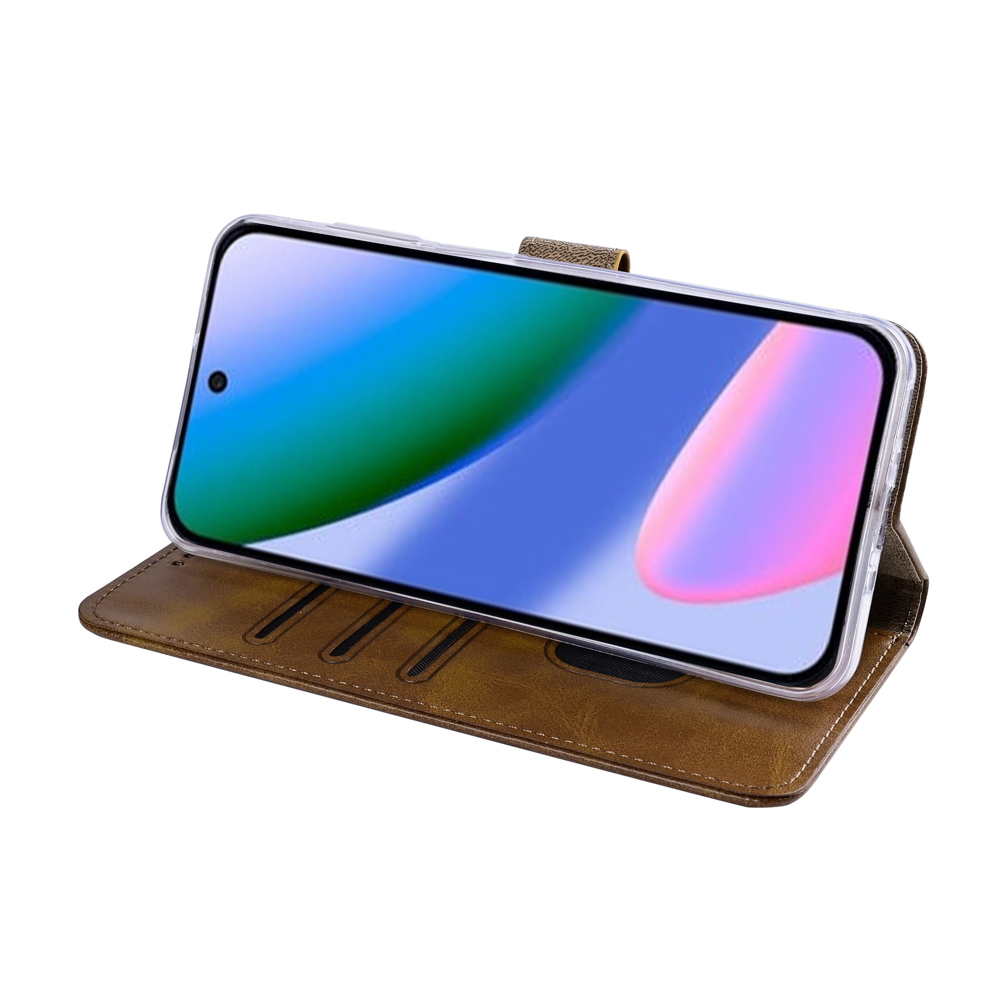 Rixus Bookcase For Google Pixel 11 Pro XL Light Brown