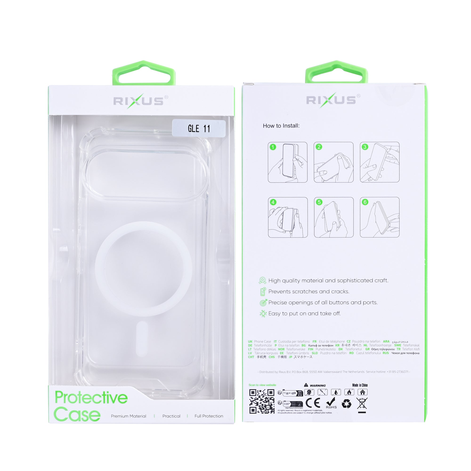 Rixus Anti-Burst Case With MagSafe Compatible For Google Pixel 11 Transparent