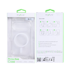 Rixus Anti-Burst Case With MagSafe Compatible For Google Pixel 11 Transparent