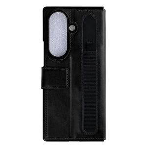 Rixus Wallet Case With Pen Holder For Samsung Galaxy Z Fold8 Ultra Black