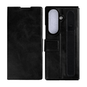 Rixus Wallet Case With Pen Holder For Samsung Galaxy Z Fold8 Ultra Black
